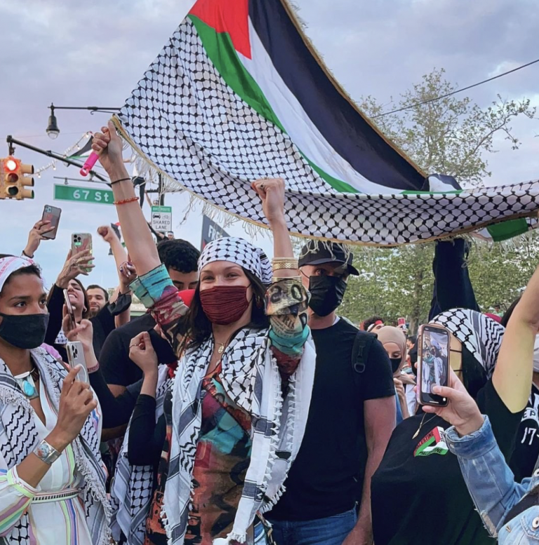 Bella Hadid Attends a Pro-Palestine Protest In Brooklyn - Muslim Girl